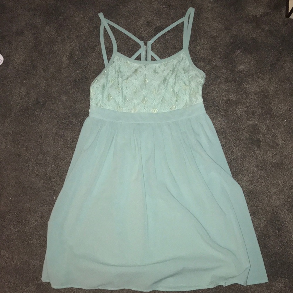 pastel teal dress